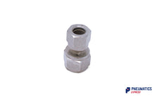 Load image into Gallery viewer, 1/4" Female BSP to 8mm Stud Compression Fitting  (Nickel Plated Brass)