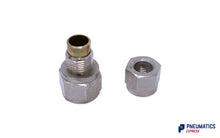 Load image into Gallery viewer, 1/4" Female BSP to 8mm Stud Compression Fitting  (Nickel Plated Brass)