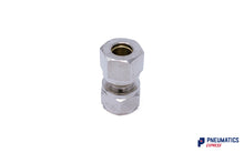 Load image into Gallery viewer, 3/8" Female BSP to 10mm Stud Compression Fitting (Nickel Plated Brass)