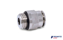 Load image into Gallery viewer, 1/4" BSP to 8mm Male Stud Push-In Fitting (Nickel Plated Brass)