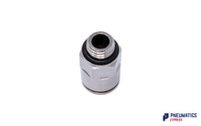 Load image into Gallery viewer, 1/8" BSP to 8mm Male Stud Push-In Fitting (Nickel Plated Brass)