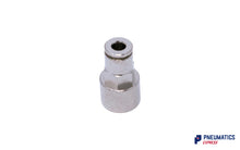 Load image into Gallery viewer, 1/8" to 4mm Female Stud Push-In Fitting (Nickel Plated Brass)