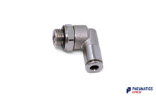 Load image into Gallery viewer, 4mm to 1/8" BSP Swivel Elbow Push-In Fitting (Nickel Plated Brass)