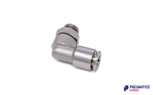 Load image into Gallery viewer, 6mm to 1/8" BSP Swivel Elbow Push-In Fitting (Nickel Plated Brass)