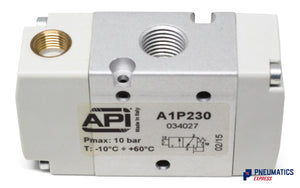 API A1P230 Pneumatic Valve 1/4" 3/2 Normally Closed (Pneumatically Operated)