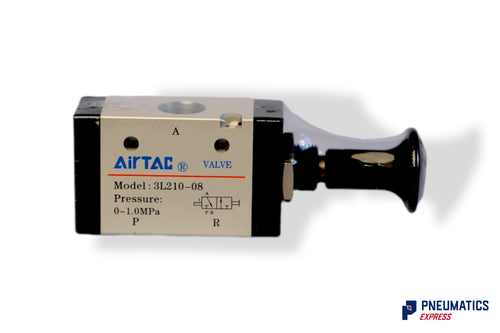 Airtac 3L210-08 Push Pull Valve, 3/2 Way