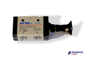 Airtac 3L210-08 Push Pull Valve, 3/2 Way