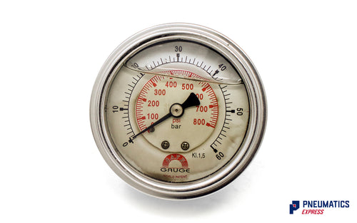 Watson Stainless Steel 60 Bar Pressure Gauge (Back Entry) 1/4