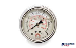 Watson Stainless Steel 25 Bar Pressure Gauge (Back Entry) 1/4" BSP