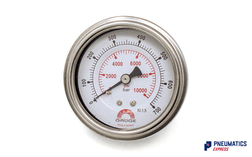 Watson Stainless Steel 700 Bar Pressure Gauge (Back Entry) 1/4