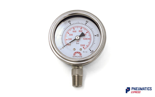 Watson Stainless Steel 100 bar Pressure Gauge (Bottom Entry)