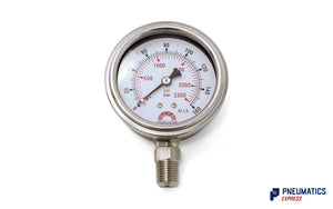 Watson Stainless Steel 160 Bar Pressure Gauge (Bottom Entry) 1/4" BSP