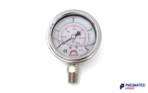 Watson Stainless Steel 20 Bar Pressure Gauge (Bottom Entry) 1/4" BSP