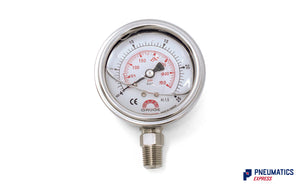 Watson Stainless Steel 25 Bar (350 PSI) Pressure Gauge (Bottom Entry) 1/4"