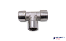 Load image into Gallery viewer, 1/2&quot; Female Union Tee Metallic Pneumatic Fitting (Nickel Plated Brass)