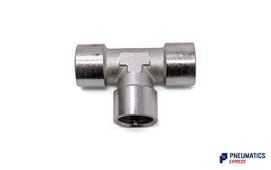 1/2" Female Union Tee Metallic Pneumatic Fitting (Nickel Plated Brass)