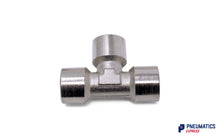 Load image into Gallery viewer, Union Tee 3/8" Female Metallic Pneumatic Fitting (Nickel Plated Brass)