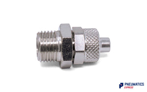 1/4" BSP to 8mm Male Stud Rapid Fittings (Nickel Plated Brass)