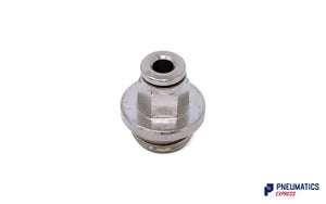 4mm to 1/4" Straight Parallel Male Stud Push-In Fitting (Nickel Plated Brass)