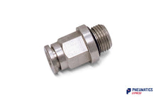 Load image into Gallery viewer, 5mm to 1/8&quot; Straight Parallel Male Stud Push-In Fitting (Nickel Plated Brass)