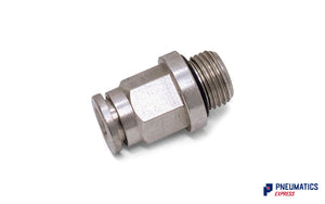 5mm to 1/8" Straight Parallel Male Stud Push-In Fitting (Nickel Plated Brass)