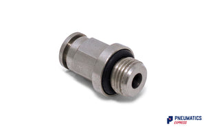 5mm to 1/8" Straight Parallel Male Stud Push-In Fitting (Nickel Plated Brass)