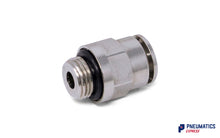 Load image into Gallery viewer, 6mm to 1/8&quot; Straight Parallel Male Stud Push-In Fitting (Nickel Plated Brass)