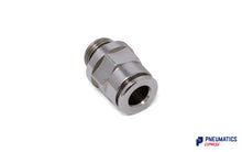 Load image into Gallery viewer, 6mm to 1/8&quot; Straight Parallel Male Stud Push-In Fitting (Nickel Plated Brass)