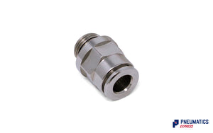 6mm to 1/8" Straight Parallel Male Stud Push-In Fitting (Nickel Plated Brass)