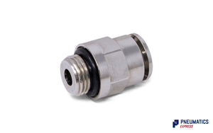 6mm to 1/8" Straight Parallel Male Stud Push-In Fitting (Nickel Plated Brass)