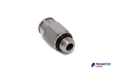 Load image into Gallery viewer, 8mm to 1/8&quot; Straight Parallel Male Stud Push-In Fitting (Nickel Plated Brass)