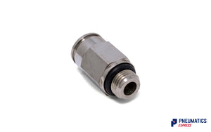 8mm to 1/8" Straight Parallel Male Stud Push-In Fitting (Nickel Plated Brass)