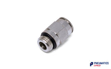 Load image into Gallery viewer, 10mm to 1/4&quot; Straight Parallel Male Stud Push-In Fitting (Nickel Plated Brass)