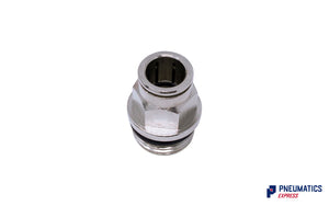 12mm to 1/2" Straight Parallel Male Stud Push-In Fitting (Nickel Plated Brass)