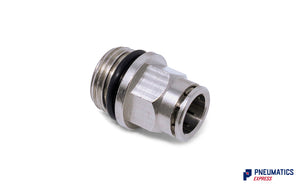 12mm to 1/2" Straight Parallel Male Stud Push-In Fitting (Nickel Plated Brass)