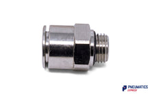 Load image into Gallery viewer, 12mm to 3/8&quot; Straight Parallel Male Stud Push-In Fitting (Nickel Plated Brass)