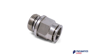 14mm to 1/2" Straight Parallel Male Stud Push-In Fitting (Nickel Plated Brass)