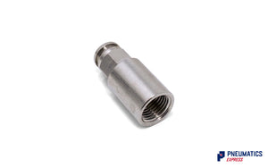 4mm to 1/8" Straight Female Stud Push-In Fitting (Nickel Plated Brass)