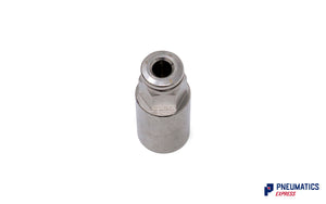 4mm to 1/8" Straight Female Stud Push-In Fitting (Nickel Plated Brass)