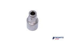 Load image into Gallery viewer, 6mm to 1/4&quot; Straight Female Stud Push-In Fitting (Nickel Plated Brass)