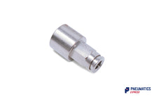 Load image into Gallery viewer, 6mm to 1/4&quot; Straight Female Stud Push-In Fitting (Nickel Plated Brass)