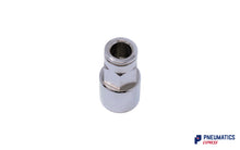 Load image into Gallery viewer, 8mm to 1/4&quot; Straight Female Stud Push-In Fitting (Nickel Plated Brass)