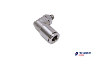 6mm to M5 Swivel Elbow Metallic Push-In Fitting (Nickel Plated Brass)