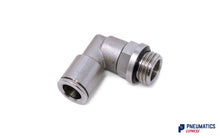 Load image into Gallery viewer, 8mm to 1/4&quot; Swivel Elbow Push-In Fitting (Nickel Plated Brass)