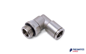 8mm to 1/4" Swivel Elbow Push-In Fitting (Nickel Plated Brass)