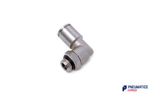 Load image into Gallery viewer, 8mm to 1/8&quot; Swivel Elbow Push-In Fitting (Nickel Plated Brass)