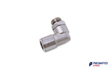 Load image into Gallery viewer, 10mm to 1/4&quot; Swivel Elbow Push-In Fitting (Nickel Plated Brass)