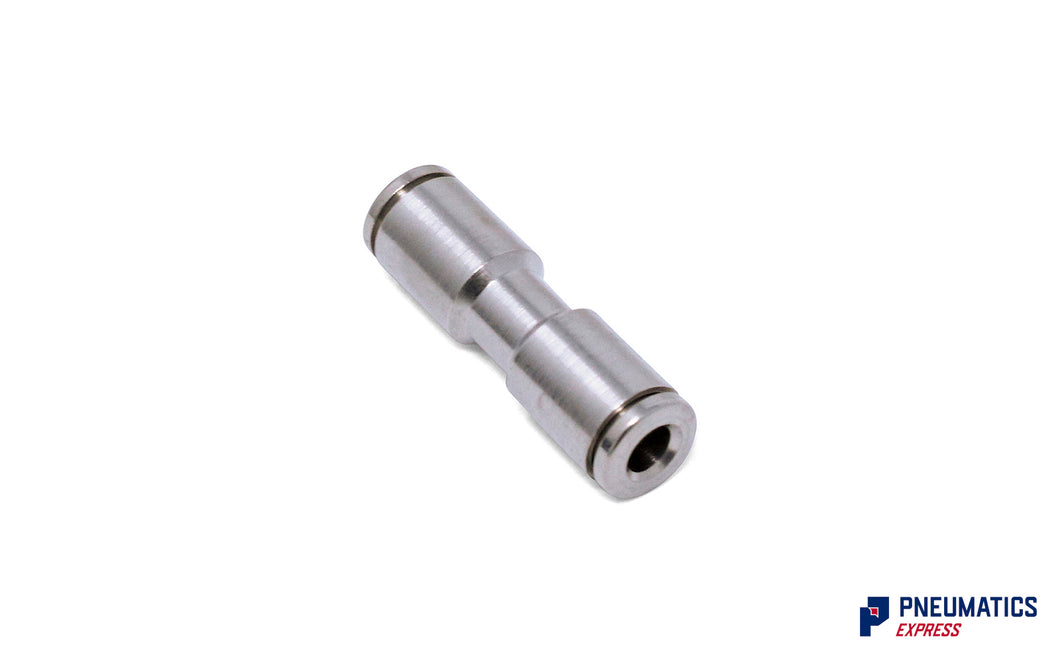 4mm to 4mm Union Straight Push-In Fitting Straight Connector (Nickel Plated Brass)