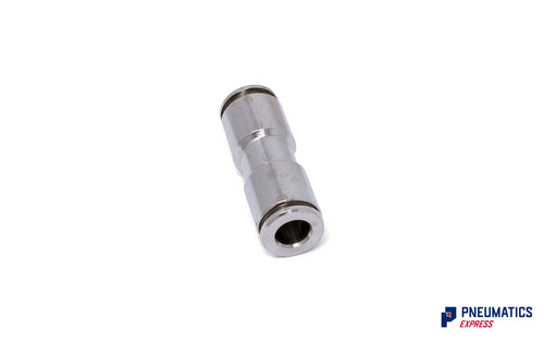 6mm to 6mm Union Straight Push-In Fitting Straight Connector (Nickel Plated Brass)