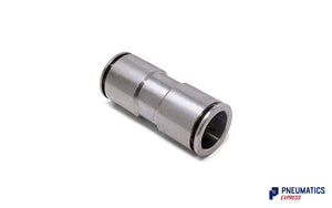 14mm to 14mm Union Straight Push-In Fitting (Nickel Plated Brass)